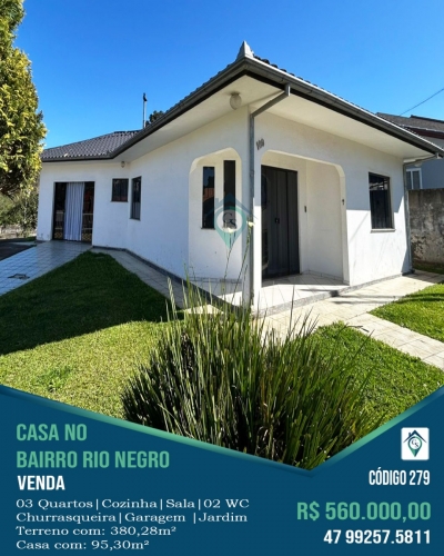 Venda - Casa (Padrão) - Rio Negro - São Bento do Sul/SC - Cod. 279