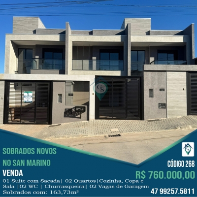Venda - Casa (Sobrado Padrão) - Progresso - São Bento do Sul/SC - Cod. 268