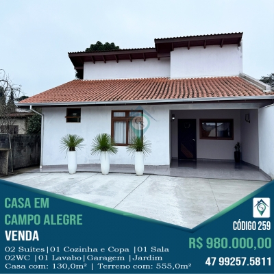 Venda - Casa (Alvenaria) - Centro - Campo Alegre/SC - Cod. 259