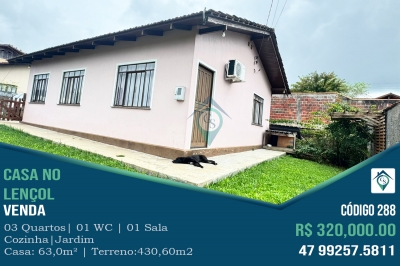 Venda - Casa (Alvenaria) - Lençol - São Bento do Sul/SC - Cod. 288