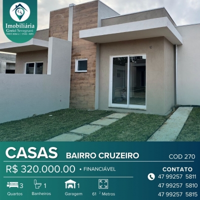 Venda - Casa (Alvenaria) - Cruzeiro - São Bento do Sul/SC - Cod. 270