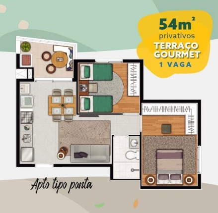 Apartamento à venda com 2 quartos, 54m² - Foto 8