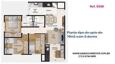 Venda - Apartamento (Padrão) - City Bussocaba - Osasco/SP - Cod. E046