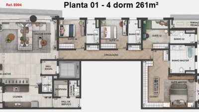 Venda - Apartamento (Alto Padrão) - Brooklin Paulista - São Paulo/SP - Cod. E004