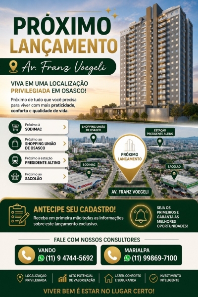 Lançamento - Apartamento (Padrão) - Continental - Osasco/SP - Cod. E093