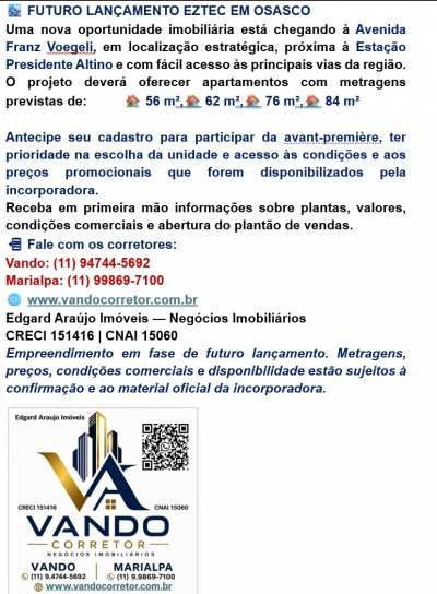 Lançamento - Apartamento (Padrão) - Continental - Osasco/SP - Cod. E093