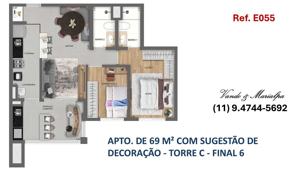 Apartamento (Padro), com 2 quartos e 1 banheiros  Venda, 70 m em So Paulo/SP