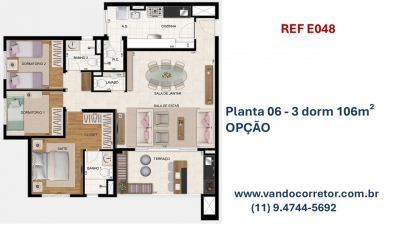 Venda - Apartamento (Alto Padrão) - Jardim Flor da Montanha - Guarulhos/SP - Cod. E048